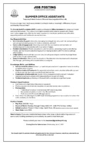 PVL Summer Office Assistant Students 2026 05 26