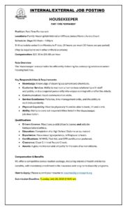 Housekeeper Part Time Perm FH 2026 07 28